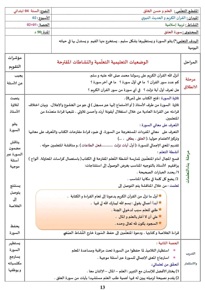 السّنة الرّابعة